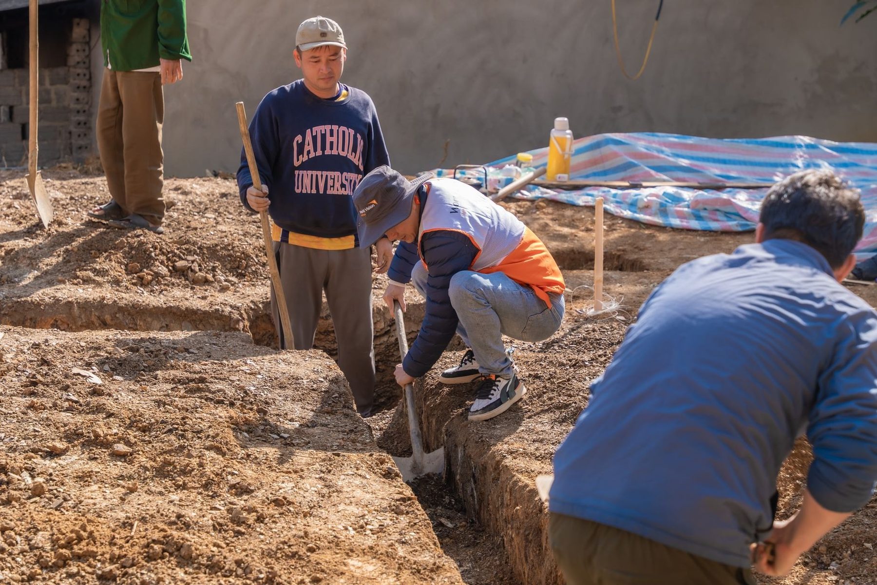 Underground water and sewer line installation